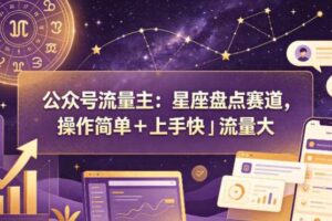 公众号流量主：星座盘点赛道，操作简单＋上手快＋流量大