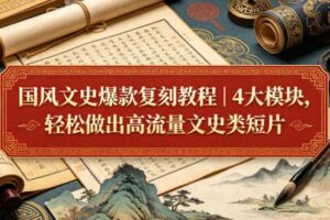 国风文史爆款复刻教程｜4大模块，轻松做出高流量文史类短片