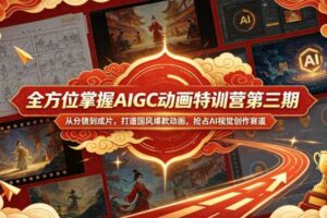 全方位掌握AIGC动画特训营第三期，从分镜到成片，打造国风爆款动画，抢占AI视觉创作赛道红利
