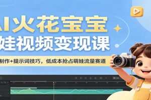 AI火花宝宝萌娃视频变现课：AI视频制作+提示词技巧，低成本抢占萌娃流量赛道