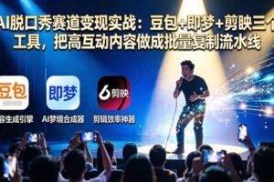 (17990期)AI脱口秀赛道变现实战:豆包+即梦+剪映三个工具,把高互动内容做成批量复制流水线