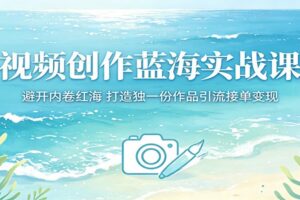 视频创作蓝海实战课：避开内卷红海，打造独一份作品引流接单变现