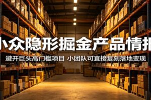 小众隐形掘金产品情报:避开巨头高门槛项目,小团队可直接复刻落地变现