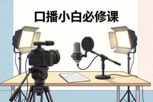 (18428期)口播小白必修课:录像收音灯光设备+脚本撰写,搭专业级录制场景