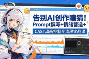 (18473期)告别AI创作瞎猜!Prompt撰写+情绪营造+CAST动画控制全流程实战课