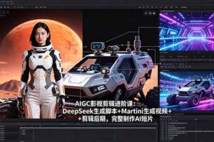 (18475期)AIGC影视剪辑进阶课:DeepSeek生成脚本+Martini生成视频+剪辑后期,完整制作AI短片