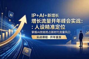 (18530期) IP+AI+新增长 流量开年 峰会实战:人设精准定位 掌握AI技能抢占新时代流量风口