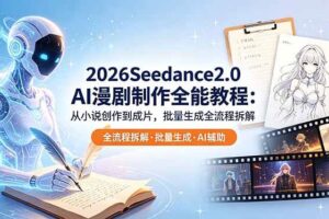 (18537期)2026Seedance2.0 AI制作全能教程:从小说创作到成片,批量生成全流程拆解